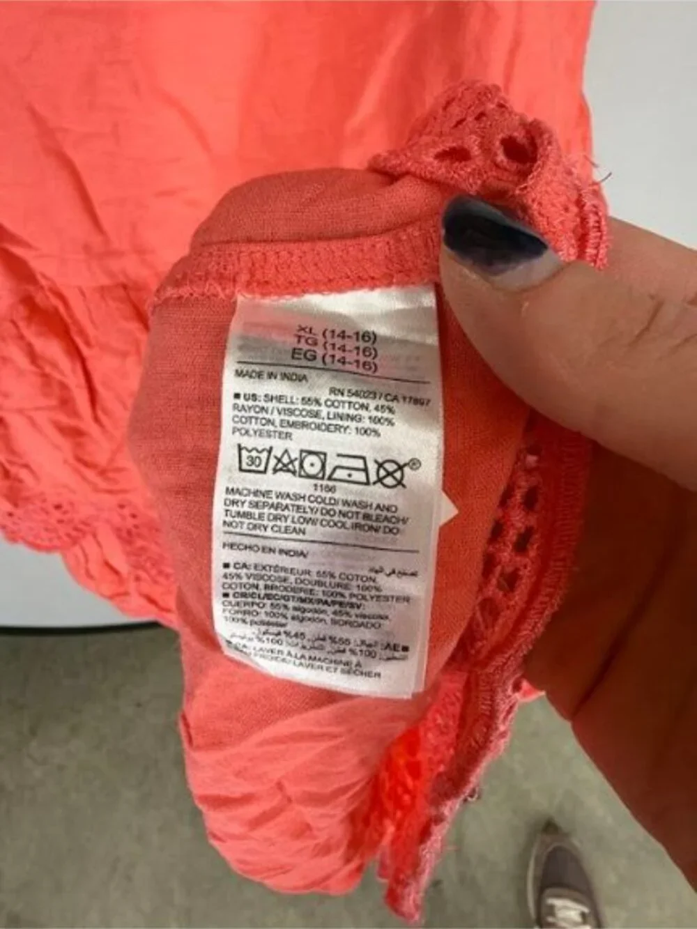 Old Navy Girls Coral Eyelet Lace Tiered Midi Dress